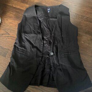 GAP Linen Vest Black